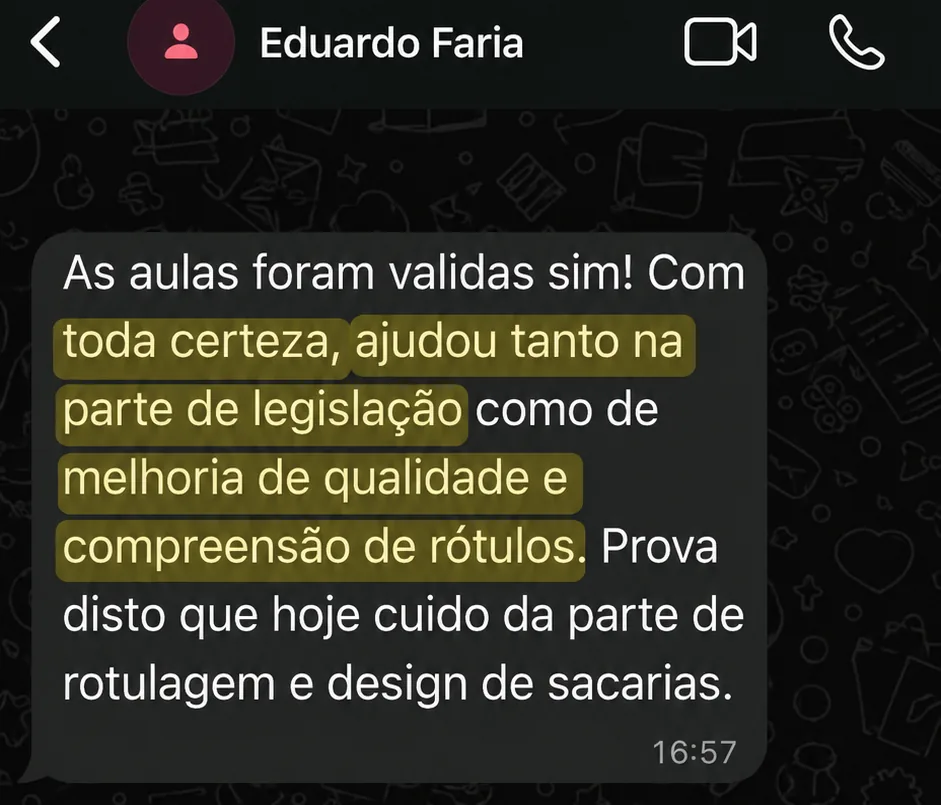 Depoimento de Eduardo Faria enviado por WhatsApp
