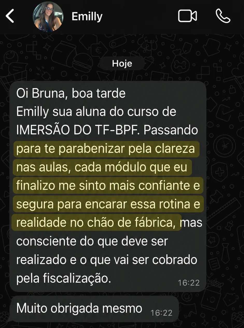 Depoimento de Emilly enviado por WhatsApp