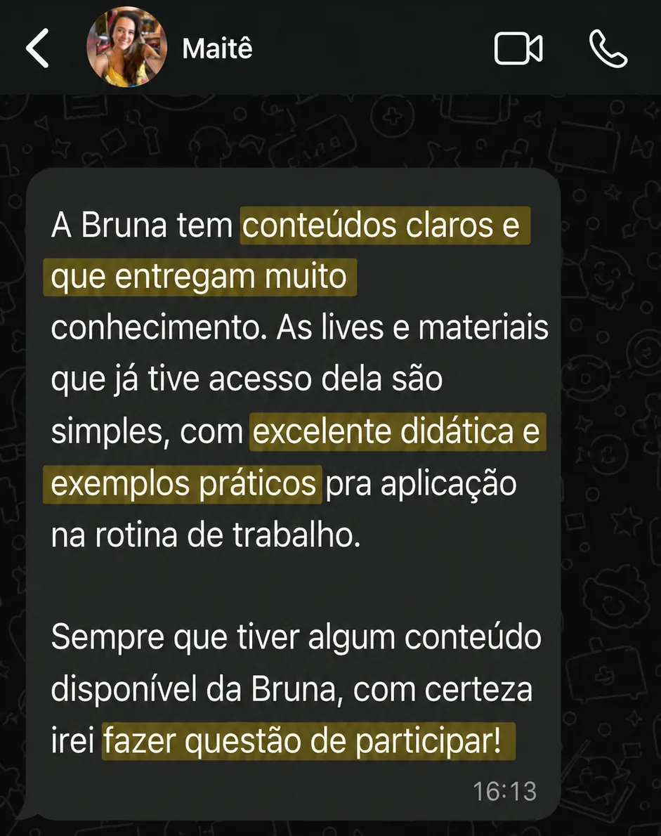 Depoimento de Maitê enviado por WhatsApp